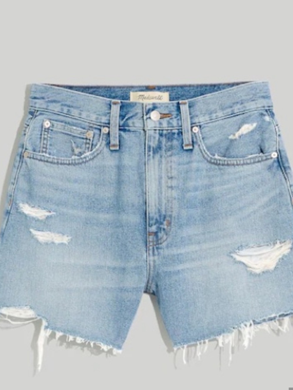 Madewell The Mom Jean Short Women’s size 32 Light Wash Denim